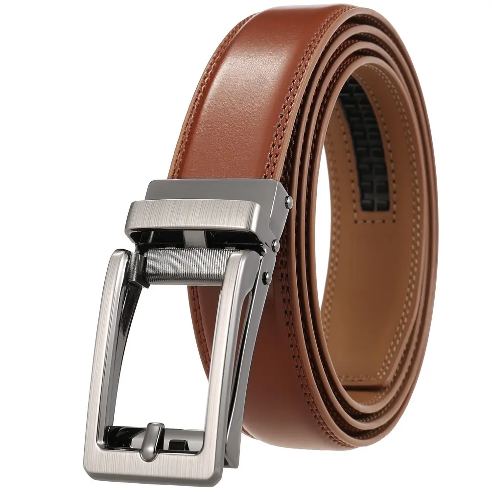 100% genuine leather new brown/black belt alloy buckle belt automatic buckle fashion genuine leather belt men's belts