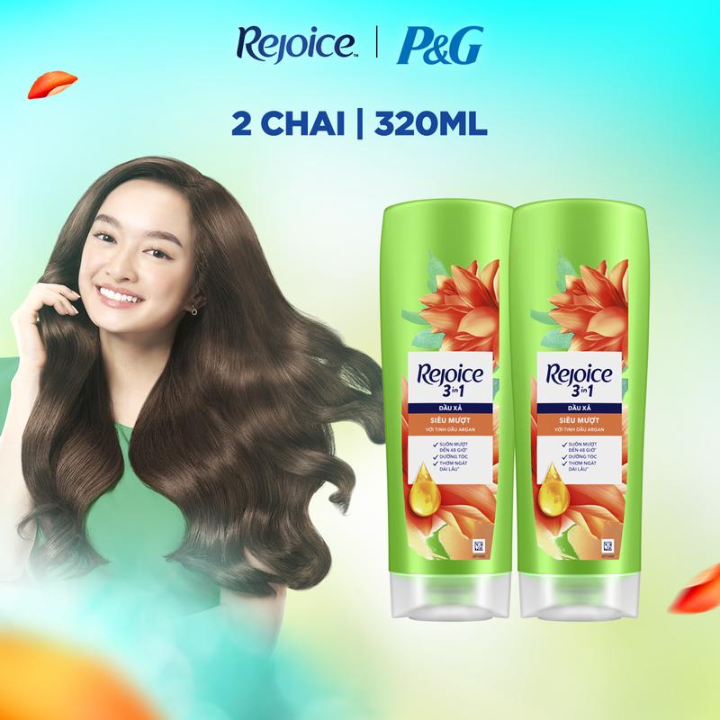 Combo Dầu xả Rejoice siêu mượt 320ML giúp tóc mượt màu và thơm bền lâu