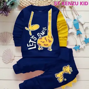 SETELAN ANAK MOTIF JERAPAH PAKAIANA ANAK LAKI LAKI DAN WANITA 1-6 Tahun Bahan BABYTERRY