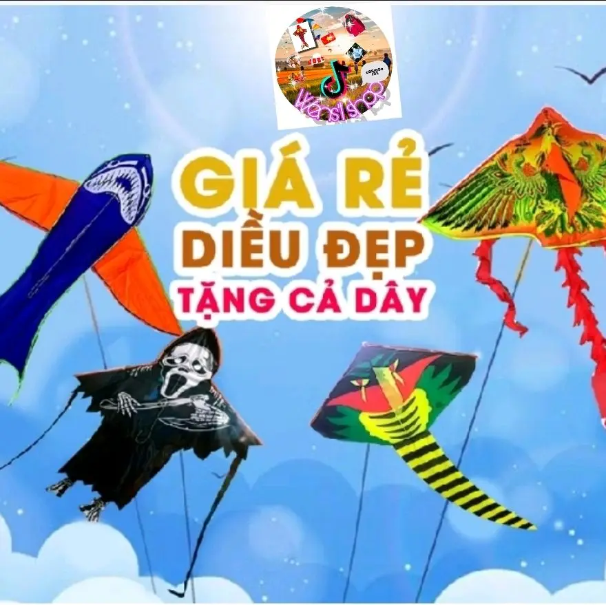Diều thả, diều cá mập size to và size siêu đại, tặng kèm thêm dây thả