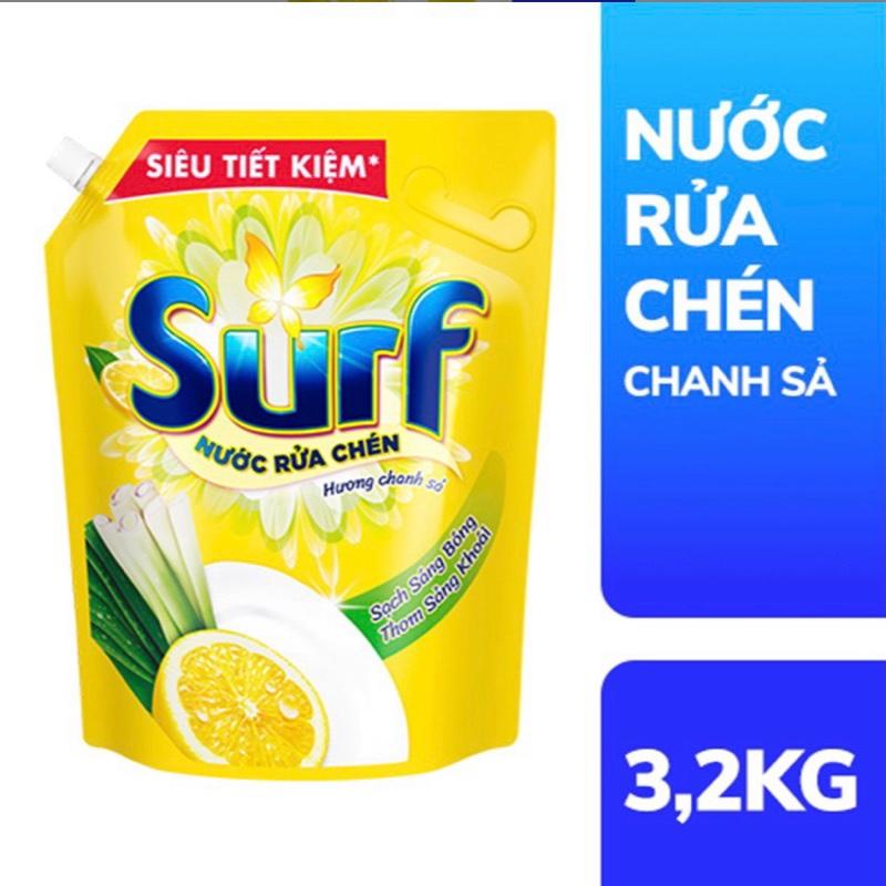 Nước Rửa Chén Surf Hương Chanh Sả Túi 3.2kg _