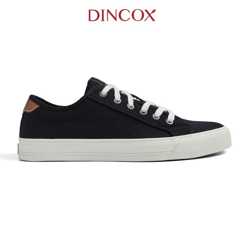 Giày Sneaker Đế Bằng - Vải Canvas Nam Nữ E12 Black Dincox Shoes Giày Vải Unisex Thời Trang Basic