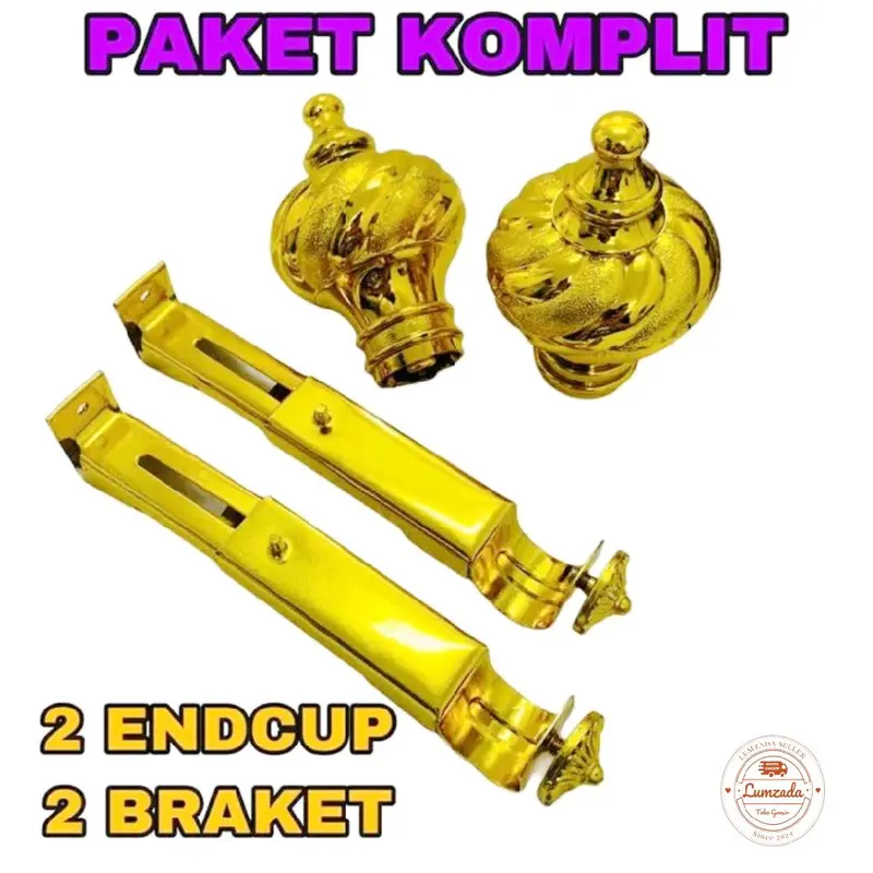 [Paket Lengkap] Batang/Tiang Gorden - Bracket penyanggah Batang Gorden dan Encup Batang tiang gorden 0