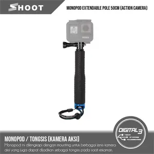 Stick Gopro Extension Pole Monopod Tongsis Stik Action Camera Yi 49CM