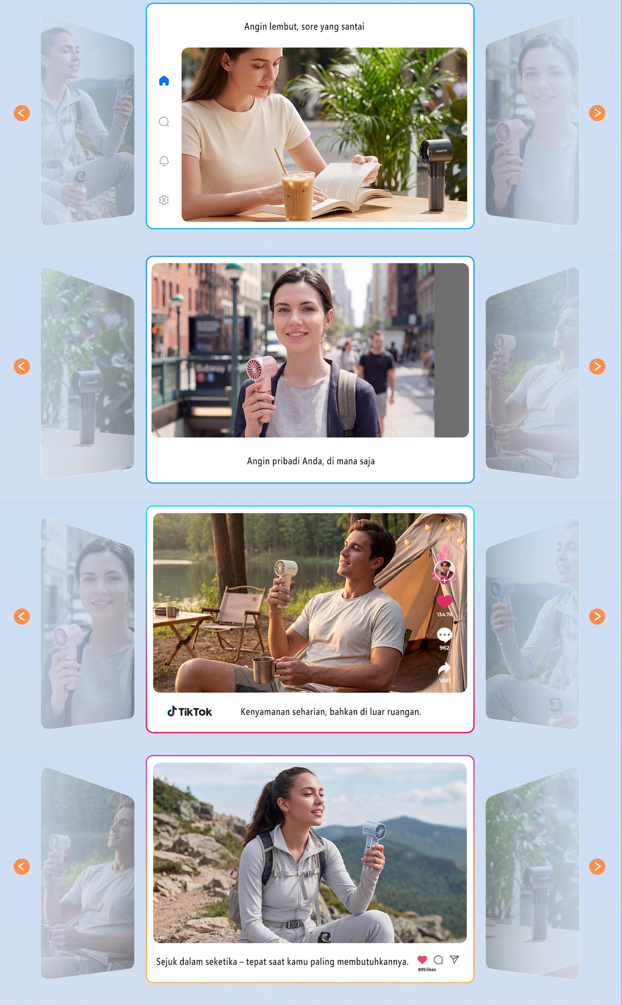 [COD]GaleTime GT05 Kipas Angin FAN 5000mAH  833min AI Fitur Hitung Waktu Sisa Akurat Hingga Menit 100 Level Kecepatan Layar LCD, Isi Ulang Type-C, Mudah Dibawa Hadiah