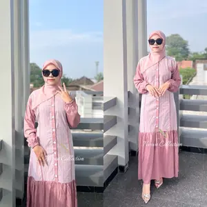 BELLA DRESS SALUR by HENNIS HARUKA MIX TWILL Gamis