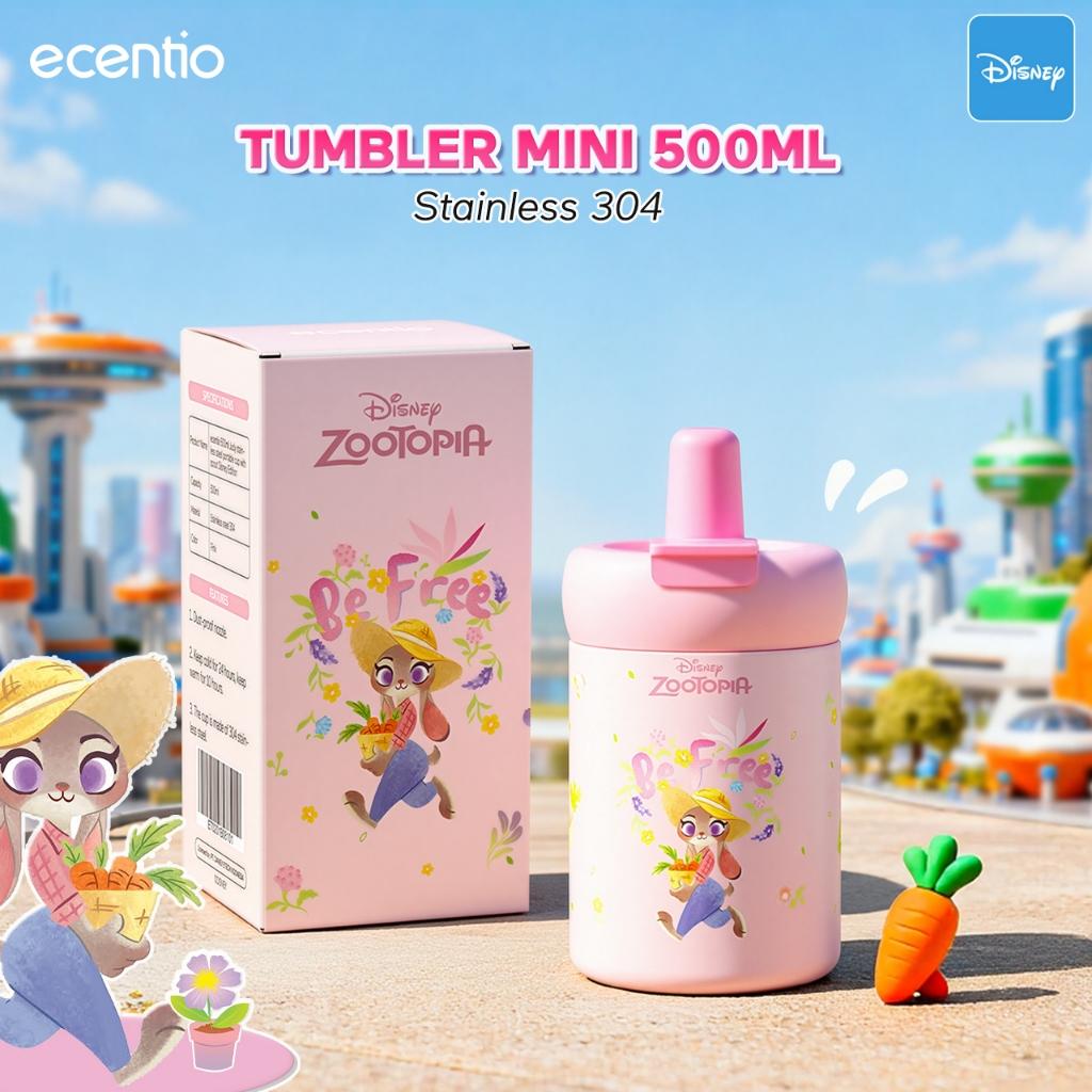【K】 ecentio tumbler stainless 304 Disney 【Zootopia】Co-brand  500ml tahan panas dingin 24 jam botol minum lucu aesthetic portable