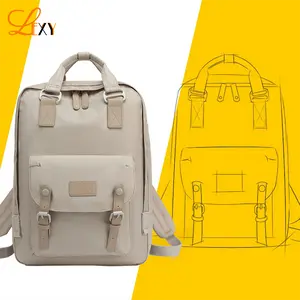 LEXY Tas Doughnut Macaroon Backpack Tas Sekolah Wanita Anti Air Tas Ransel Laptop 16 inch