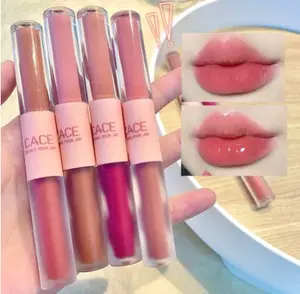 CACE 2in1 Lip Gloss Moisturizing Matte + Glossy Lipstik Lip Cream Dua Sisi Lipstick Matte Tahan Lama XX122