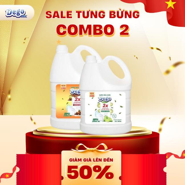 Combo 2 Chai Nước Rửa Chén Công Nghệ Sinh Học Degolux Làm Sạch Dầu Mỡ Tiết Kiệm Chi Phí (3500ML)