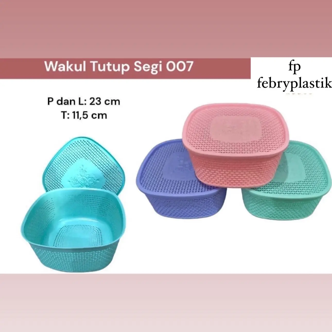 Wakul tutup segi/keranjang segi/keranjang berkatan