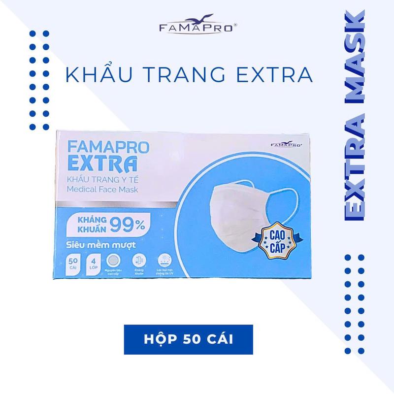   Hộp 50 cái  Khẩu trang y tế 4 lớp Famapro Extra  50 cái  hộp  
