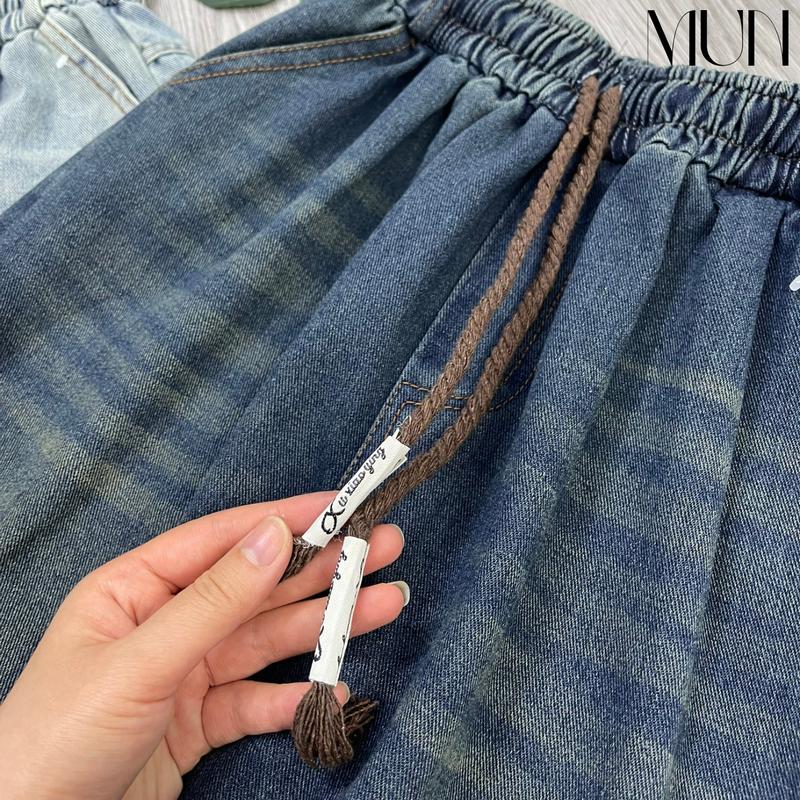 Quần Baggy Jean Nữ Bản Trơn Chất Dày Dặn Lưng Cạp Cao Hàn Quốc Đi Chơi, Làm, Học Đều Được - Thương Hiệu Mun 2