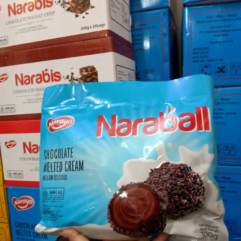 NARABALL NARAYA 300gr isi 25pcs ada 4 pilihan varian rasa strawberry, Chocolate,pandan dan original 6