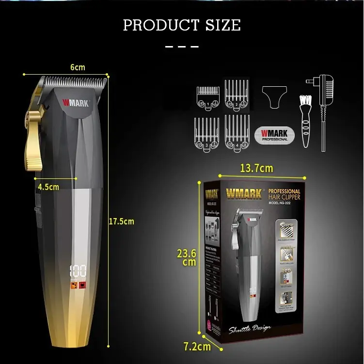 WMARK NG-222 Alat Cukur Speed 9000 RPM NG222 Clipper Professional 5