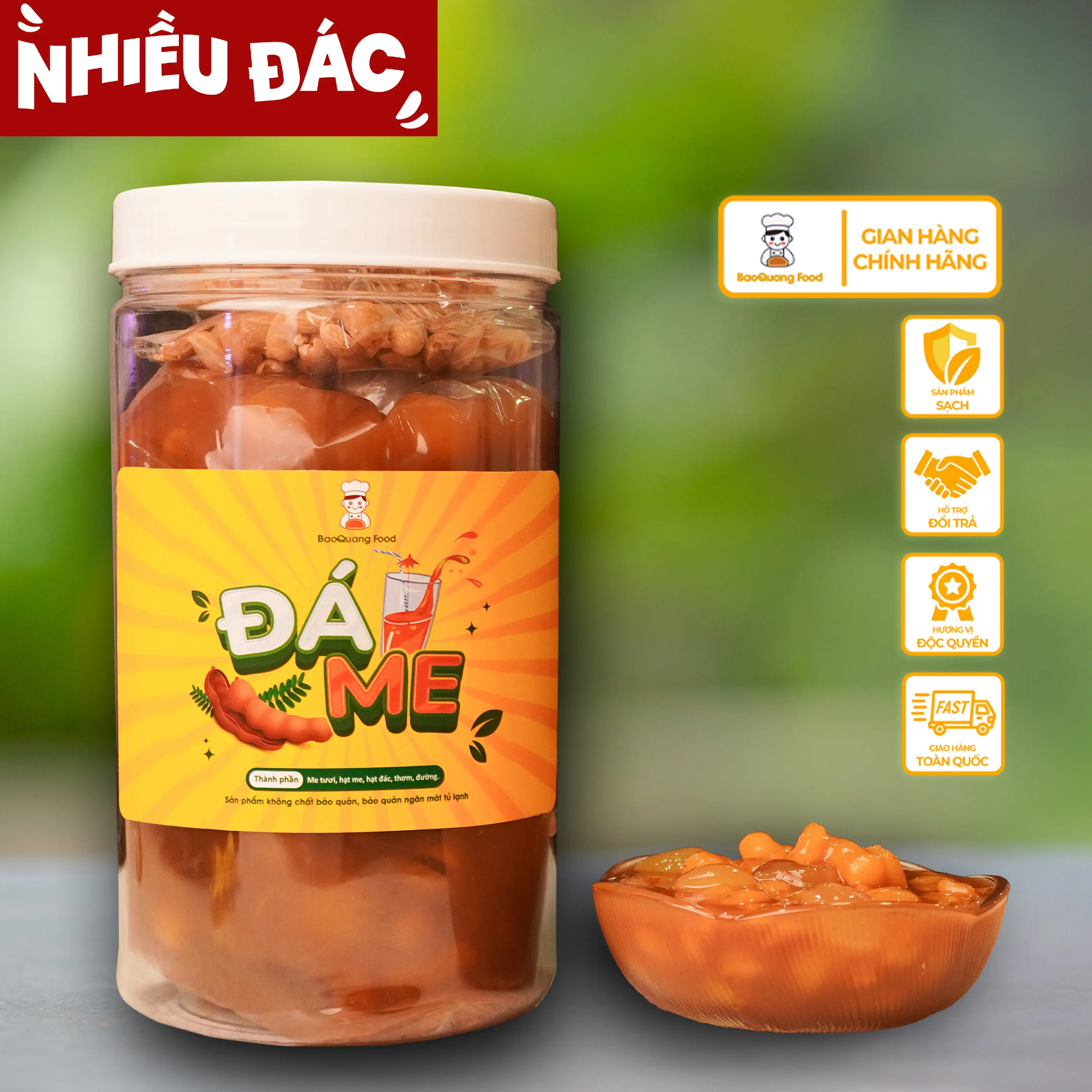 Đá me ( nhiều đác ) hạt dẻo, khóm mix hạt đác 1kg nhà làm BaoQuang Food