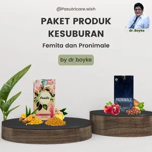 Paket Bundling Produk Kesuburan dr. boyke :  Femita dan Pronimale (Untuk suami istri Pejuang Garis Dua)(2 Box, BPOM TR193337661 & TR193336501)