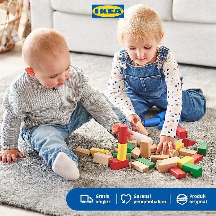 Gambar IKEA UNDERHALLA Balok Kayu Mainan Aneka Warna Set Isi 40pcs Anak dari IKEA Indonesia Kota Administrasi Jakarta Timur Tokopedia