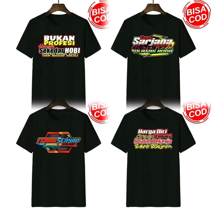 kaos kata kata kece paket isi 8 kaos/atasan dewasa pria wanita sablon DTF 6