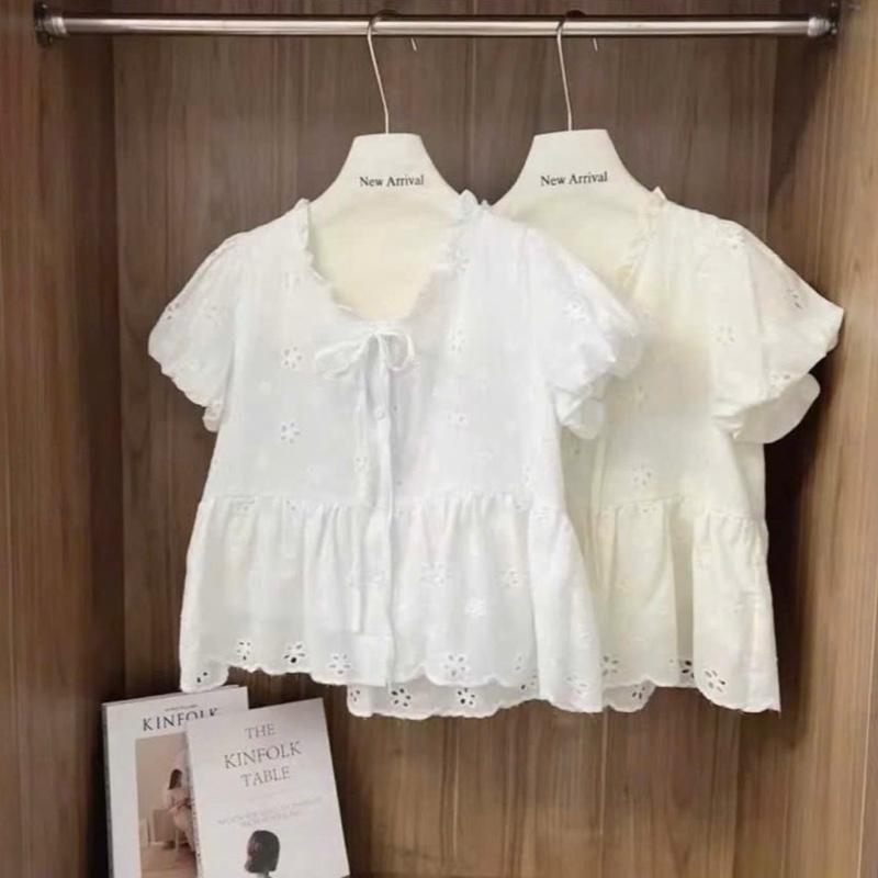 Áo Babydoll AIMEE thô boil tay bồng phối cổ bèo