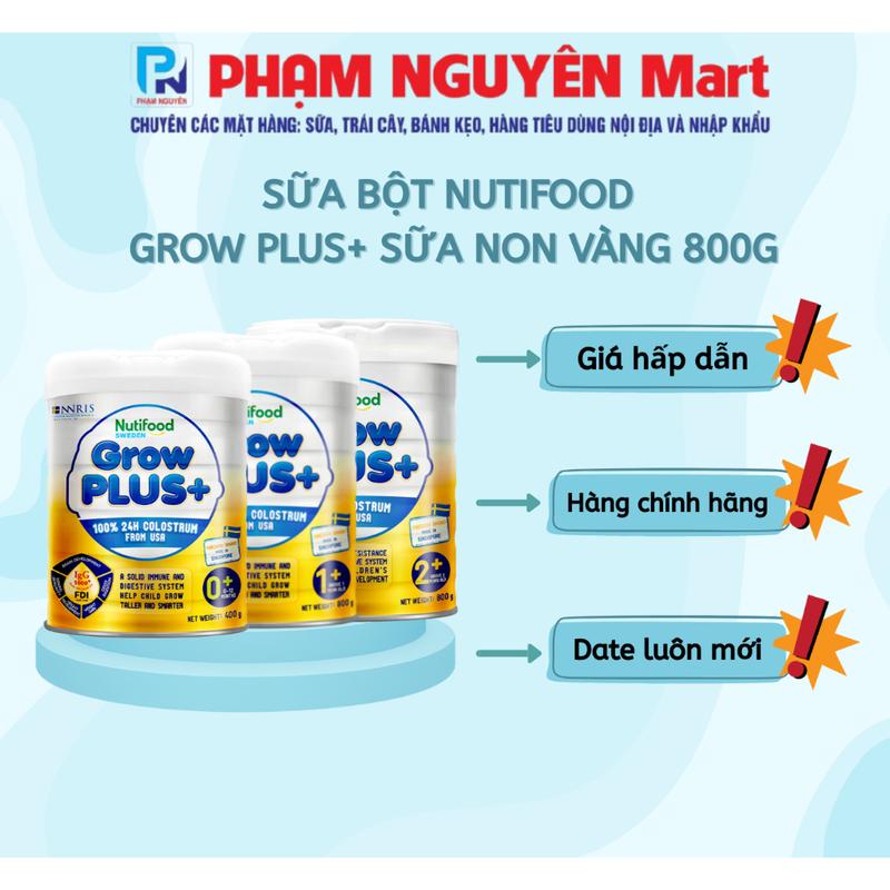 SỮA BỘT NUTIFOOD GROW PLUS+ SỮA NON VÀNG 800G