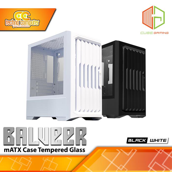 Gambar CASING CUBE GAMING BALVEER - Mid Tower mATX Case Tempered Glass dari Techno Computer Bali Kota Denpasar Tokopedia