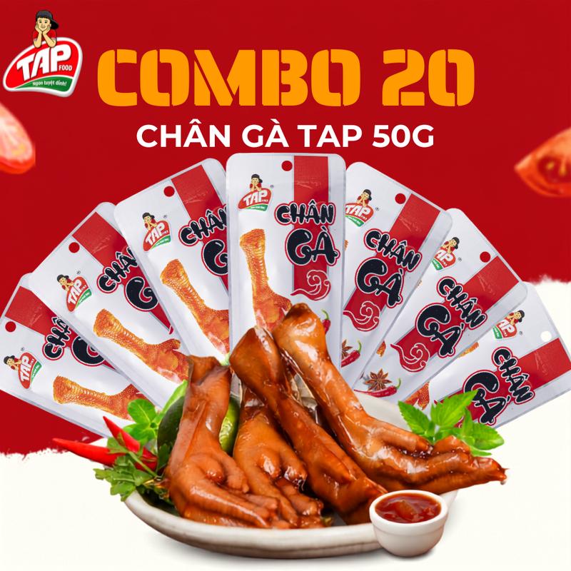 [COMBO 20] Chân Gà T.A.P Food 50g Loại To Giòn Dai Thơm Ngon Đảm Bảo An Toàn Vệ Sinh Hương Vị Đậm Đà, T.A.P Food, Ăn Vặt Nana