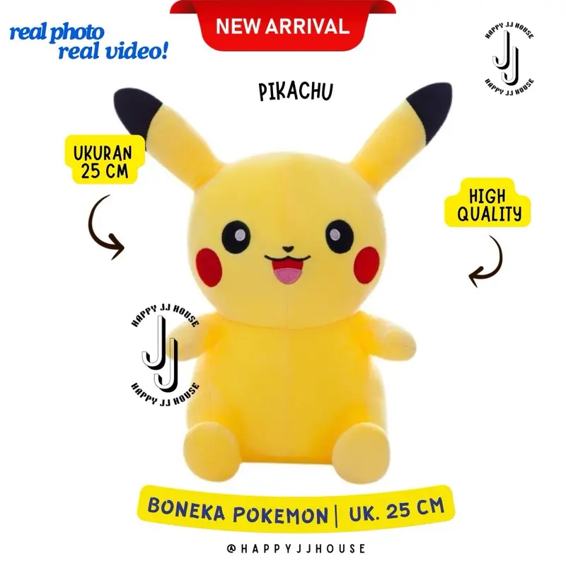[HAPPYJJ] Boneka Pokemon Pikachu ukuran 25cm - Mainan Boneka - Toys, Dolls 4