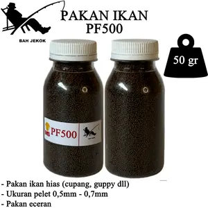 Pelet PF500 Pakan Ikan Hias Kecil Bibit Cupang Koi Guppy Kura-Kura Kolam & Akuarium (50gr)