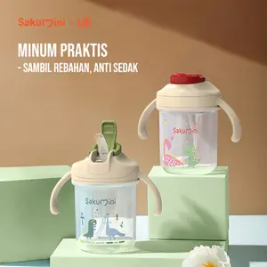 Sakumini 3in1  Botol Gelas Minum Sedotan Viral Anak-Anak Training Straw Sippy Cup Anak Bayi Anti Tumpah Anti Sedak