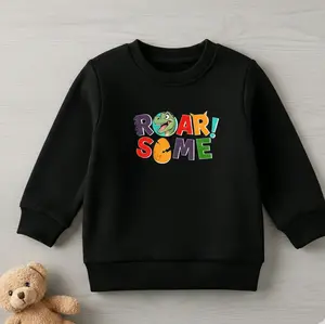 Sweater Crewneck Anak Roar Some Usia 3-8 Tahun Bahan Nyaman Dan Desain Unik