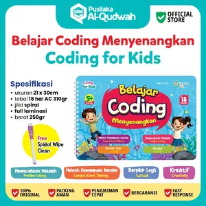 Buku Coding Usia 5 Tahun++ WIPE CLEAN TULIS HAPUS ll Coding 5th++ ll Buku Edukasi Anak Paud Tk II buku edukasi anak II buku anak tk dan paud