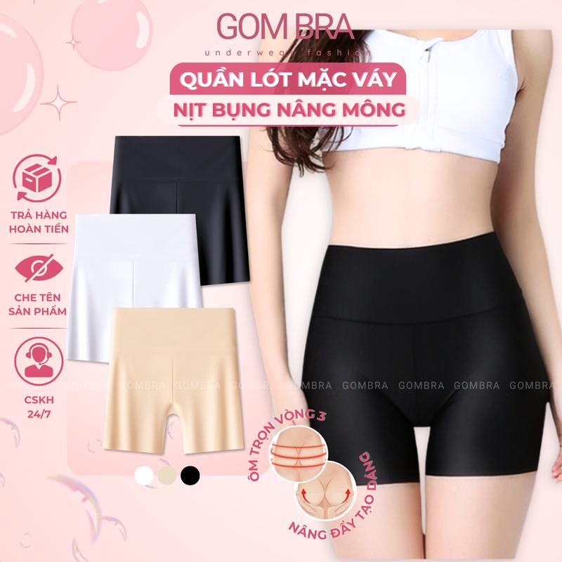 Quần bảo hộ nữ mặc váy cạp cao Gom Bra bigsize chất su đúc cao cấp, không viền, ôm mông - GOM-8204