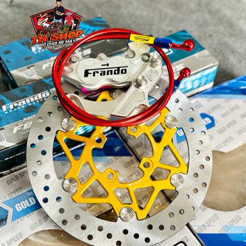 Compo 4 Món Heo Frando 4p+Đĩa Gold Speed 267mm+Pas Cnc+Dây Dầu Morin Dành Cho Mâm 4 Lỗ