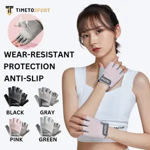 TIMETOSPORT Sarung Tangan Olahraga Gym Sepeda Perlindungan Matahari non-slip Bernapas Half Finger Glove 3012