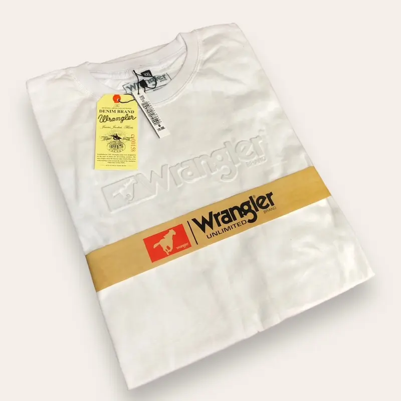 T shirt baju kaos embos timbul Wragler pria wanita premium distro  size M-L-XL-XXL-XXXL bahan Catton combet  Atasan Oblong Polos Dewasa Katun Bandung Cowok Pendek Tshirt 7
