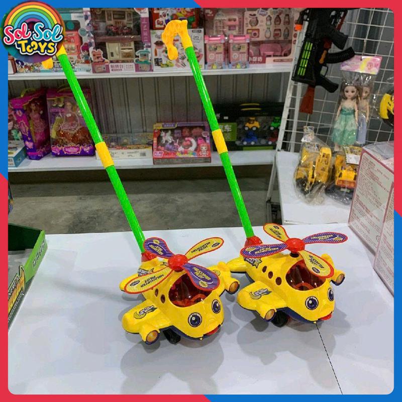  Đồ Chơi Xe Đẩy Máy Bay Trực Thăng Có Chuông Cánh Quay Nhiều Màu Sắc Đáng Yêu Vui Nhộn Cho Bé 