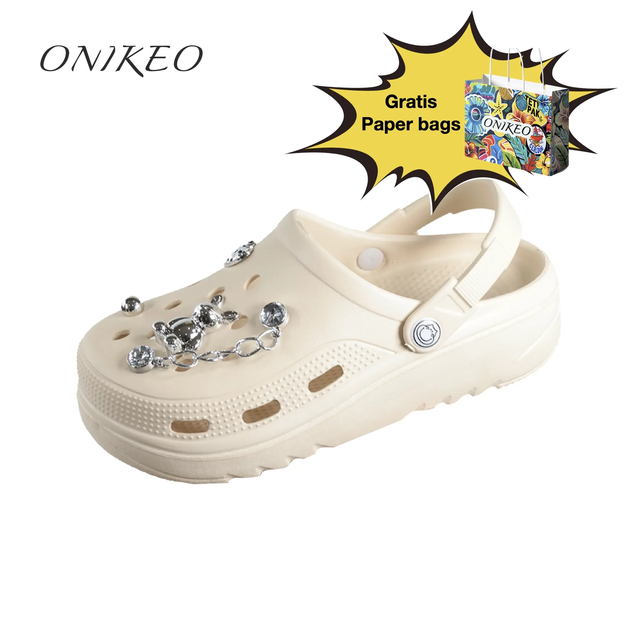 Onikeo Sandal Bahan EVA ramah lingkungan,tidak berbau, Lembut, elastisdan tidak mudah rusak.Kaki tidak bau.Teknologi 3D anti slip,Desain ergonomis yang unik, terlihat lebih tinggi. 710 290g