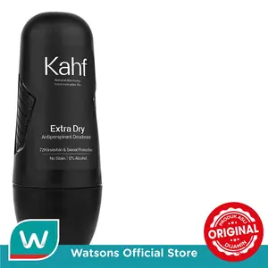 Kahf Extra Dry Antiperspirant Deodorant Roll On 45 ml - Freshness All Day, Easy Application - Deodoran Pria Memberikan Perlindungan dari Keringat Berlebih - Kering Lebih Lama - Nyaman di Kulit
