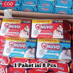 JATIM PROMO Sabun Nuvo Batang 72 Gram isi 8 pcs RANDOM Triple Antibacterial Total Protect Mild Protect