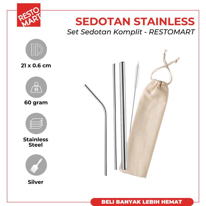 Gambar Sedotan Stainless/Set Sedotan Komplit-RESTOMART -(0818169) (0818159) - putih dari Restomart Kitchen Solution Kota Administrasi Jakarta Pusat Tokopedia
