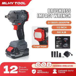 MLHY 500N.m 800NM 2Baterai Brushless/Cordless Impact Wrench Impact LED   Qianjun
