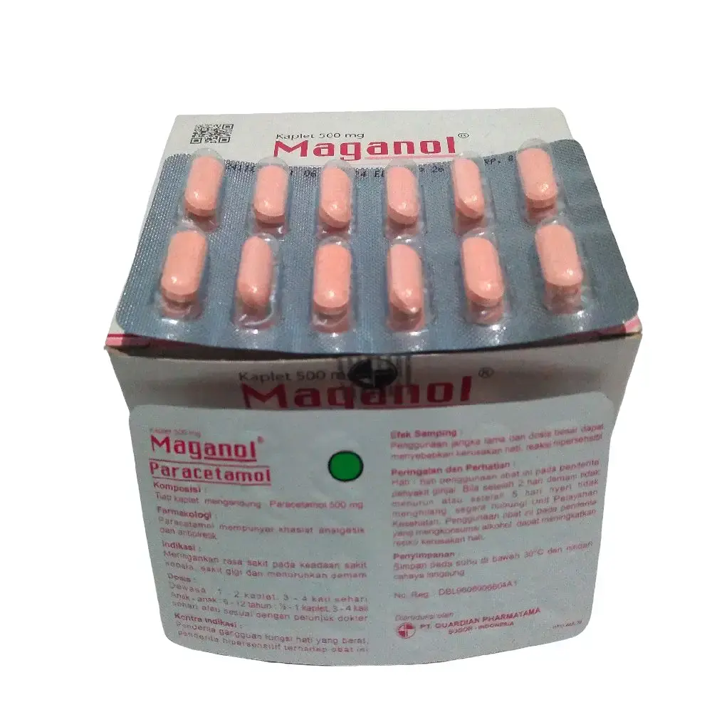 Maganol paracetamol perlembar isi 12 tablet