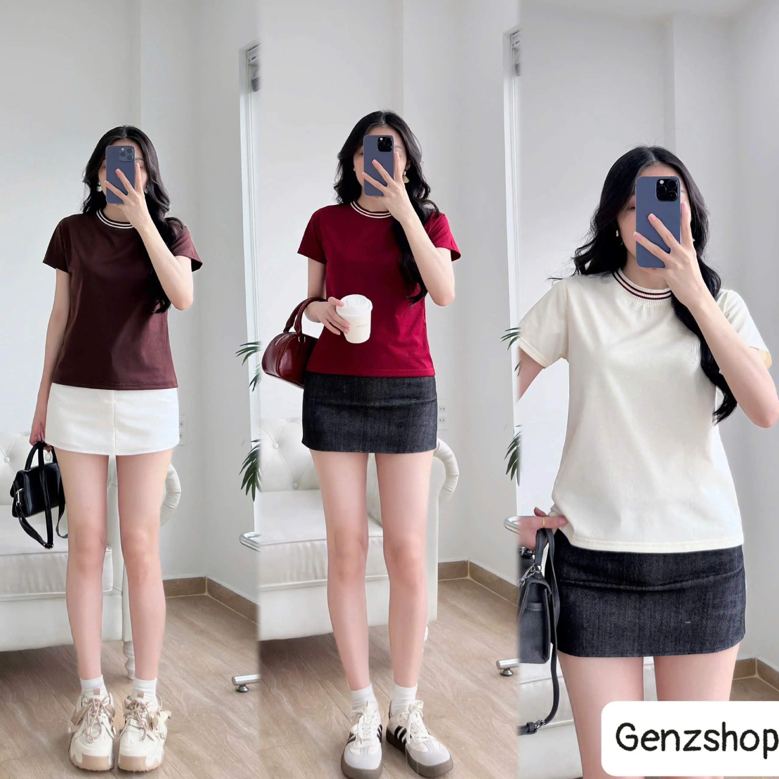 ÁO THUN CỔ PHỐI MÀU FORM BABYTEE TRƠN  ĐƠN GIẢN NĂNG ĐỘNG GENZBBT26 | BigBuy360 - bigbuy360.vn