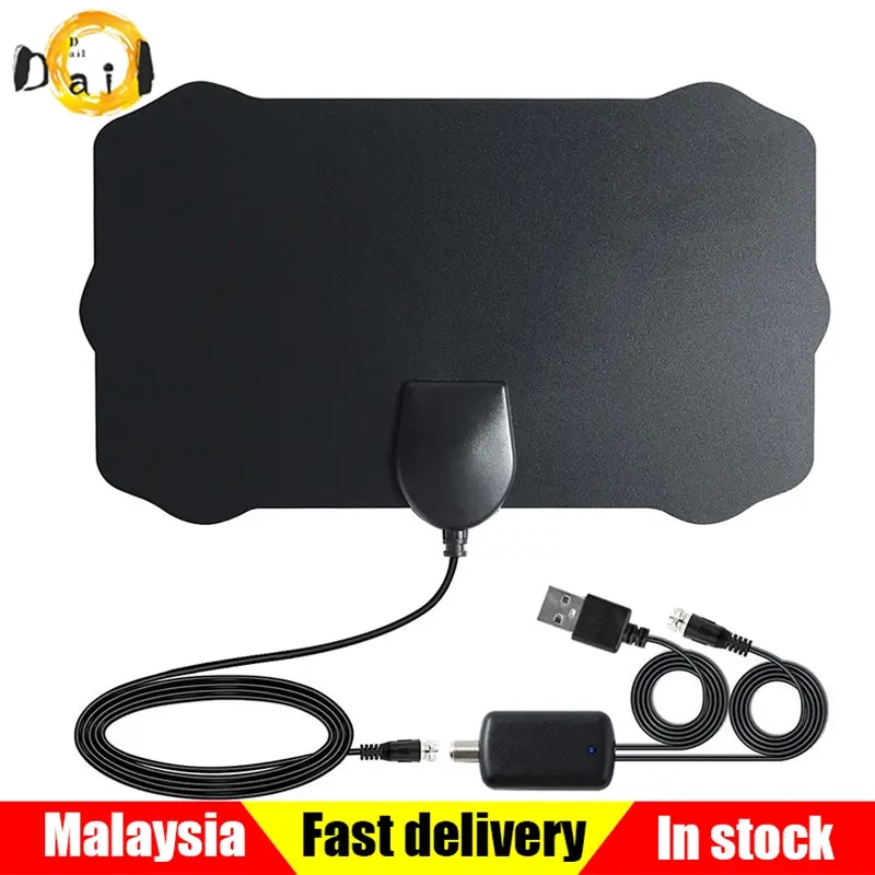 HDTV Signal Receiver Aerial Dtv Flat Digital Indoor Tv Antenna Antena Uhf Tv Dalam Rumah Myty Myfreeview