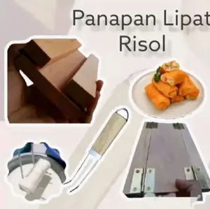 1 Set papan lipat risolis/papan+pencelup risol Kitchenware Kayu