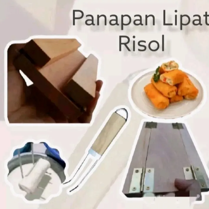 1 Set papan lipat risolis/papan+pencelup risol Kitchenware Kayu