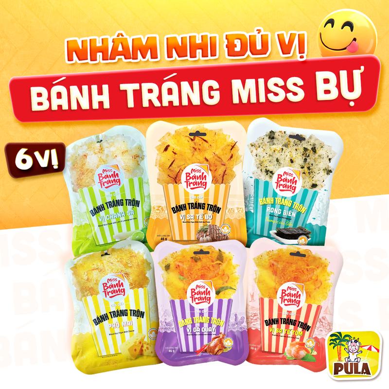 6 vị | Bánh Tráng Miss Bự Tiệm nhà Pula | Bánh Tráng Trộn Gói 40-46 Gram Đủ Vị | Ngon Dễ Nghiện