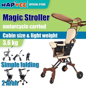 【 Pengiriman terjamin aman】Magic Stroller Baby 2 Way Travel Lightweight Foldable Bayi Dorong Roda Dorongan Cabin kereta dorong lipat