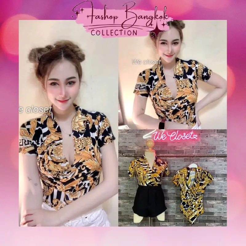 Bodysuit Atasan Lengan Panjang/Pendek Wanita Bangkok - 7 7